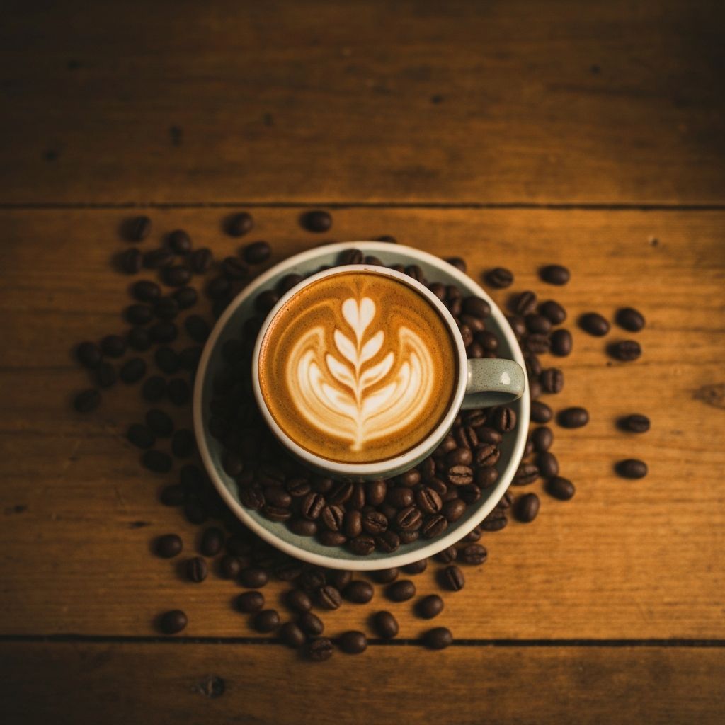 Artisan espresso with latte art served at JL Cafe Latino